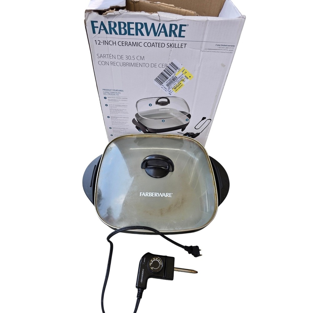 Farberware 12-Inch Electric Skillet Ceramic Non-Stick FW61100027877 1200W E3